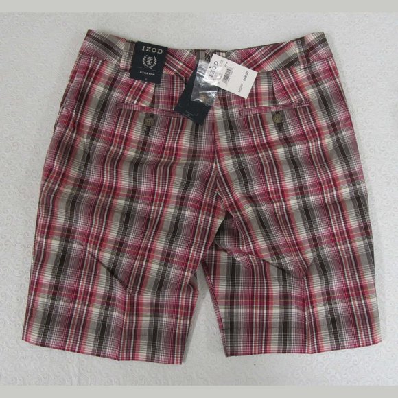 Ladies IZOD Shorts Size 6 Multicolored Stripe NEW - Picture 2 of 4